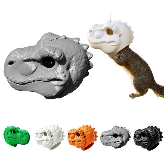 Dinosaur Head Squirrel Feeder, Pre-Assembled with Hanging Rope, Weather-Resistant Outdoor Feeder, for Garden Yard Patio Decor