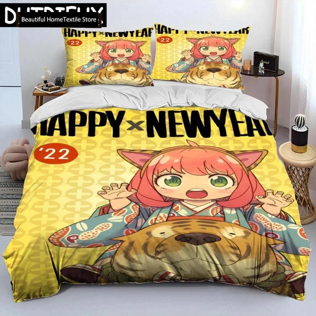 Japan Anime SPY×FAMILY Cartoon Comforter Bedding Set,Duvet Cover Bed Set Quilt Cover Pillowcase,king Queen Size Bedding Set Boys
