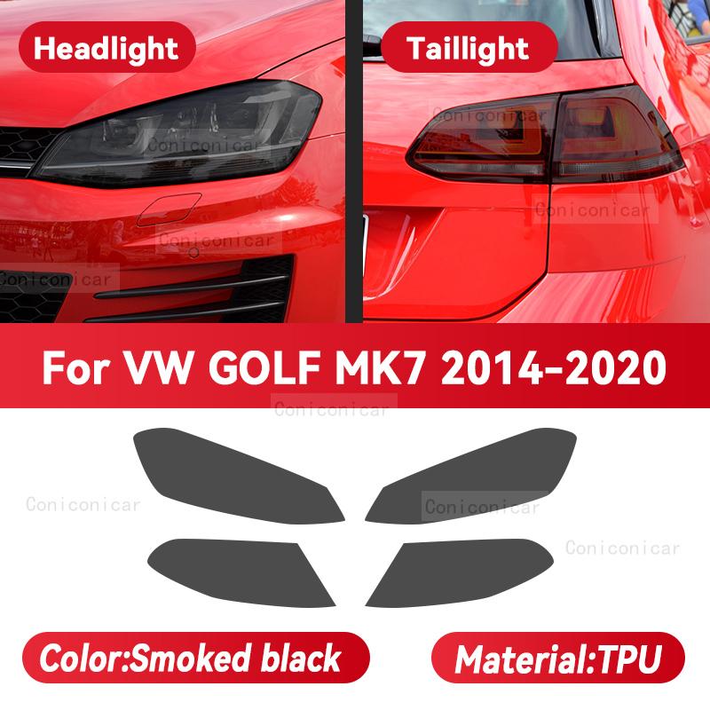 For Volkswagen VW GOLF MK7 2014- Car Headlight Protective Cover Film Front Light TPU Anti-scratch Headlamp Tint Accessories
