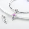 Fashion 925 Silver Dangle Charm Beads Spring Flower Fit Original  Bracelet DIY For Pendant Necklace Making Women Gift