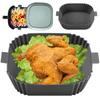 2/1pc Air Fryer Liner Silicone Pot Vegetables Fruits Basket for Oven Microwave Baking Tray Pizza Grill Chicken Pan Accessories