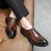 Men's Summer Casual Leather Shoes - British Style Pointed Toe for Business and Fashion