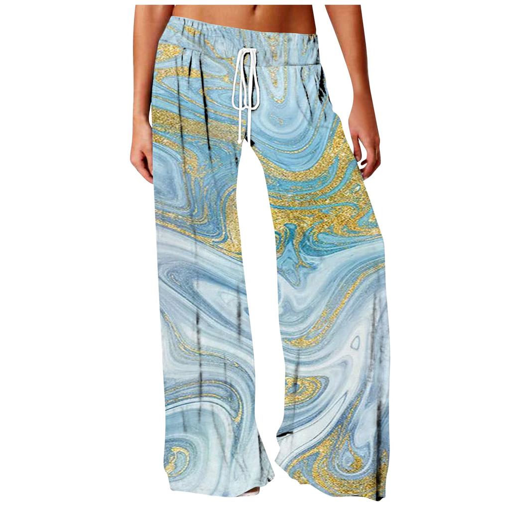Женские повседневные модные удобные свободные широкие брюки с принтом для йоги