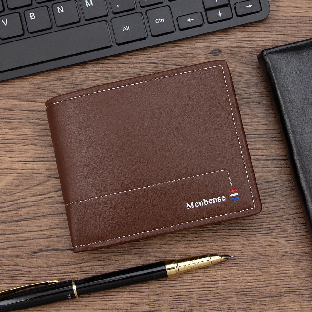 Мужской минималистичный деловой кошелек - Многослотовый с отделением для монет и молнией