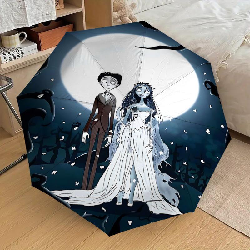 1PC Moonlight Corpse-bride Umbrella-8-Rib Reinforced, Automatic Open, Lightweight & Durable, Cute Fashion Accessory for Outdoor, D2649