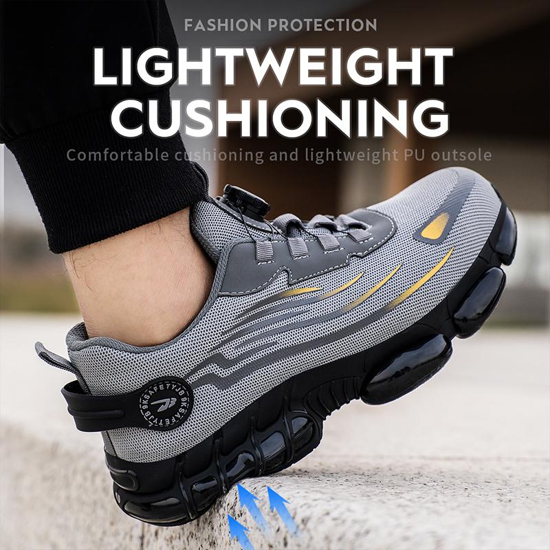 New Rotating Button Safety Shoes Men Anti-Smash Anti-Puncture Work Shoes Fashion Men Sport Shoes Security Protective Boots Men