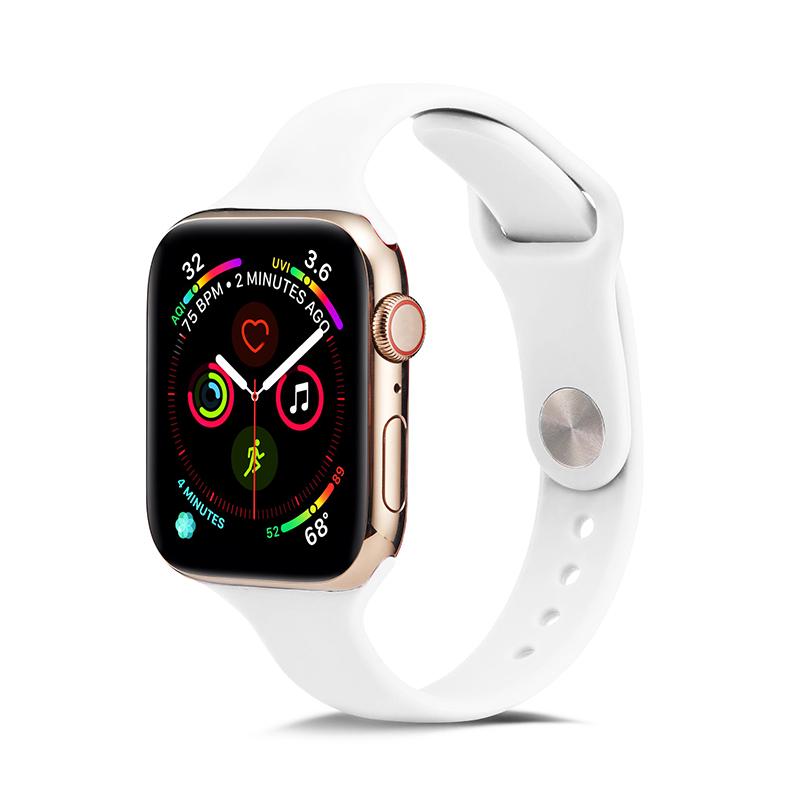 Мягкий тонкий силиконовый спортивный ремешок для Apple Watch 5 4 3 2 1 38 мм 42 мм, резиновый ремешок для часов для Iwatch series 5 4 40 мм 44 мм