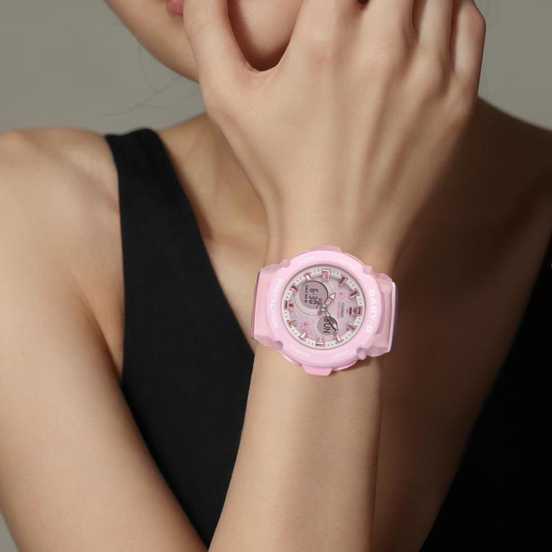 Casio BABY-G Серия G-SHOCK Повседневный Модный Кварцевый Механизм Ремешок из Смолы Японские и Корейские Часы Женские Часы Розовый Циферблат BGA-270FL-4A