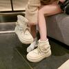Интернет-знаменитость белый модный универсальный повседневный зимний новый толстая подошва увеличивающая рост на меху утолщенные хлопковые ботинки