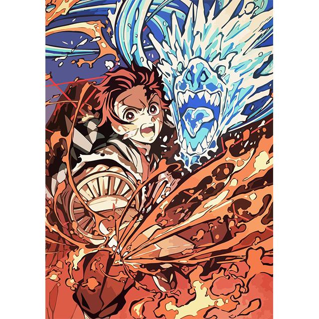 Япония Аниме про жаркие битвы Клинок, рассекающий демонов Принты Постер Холст Картина Современное настенное искусство Картина Гостиная Спальня Домашний декор
