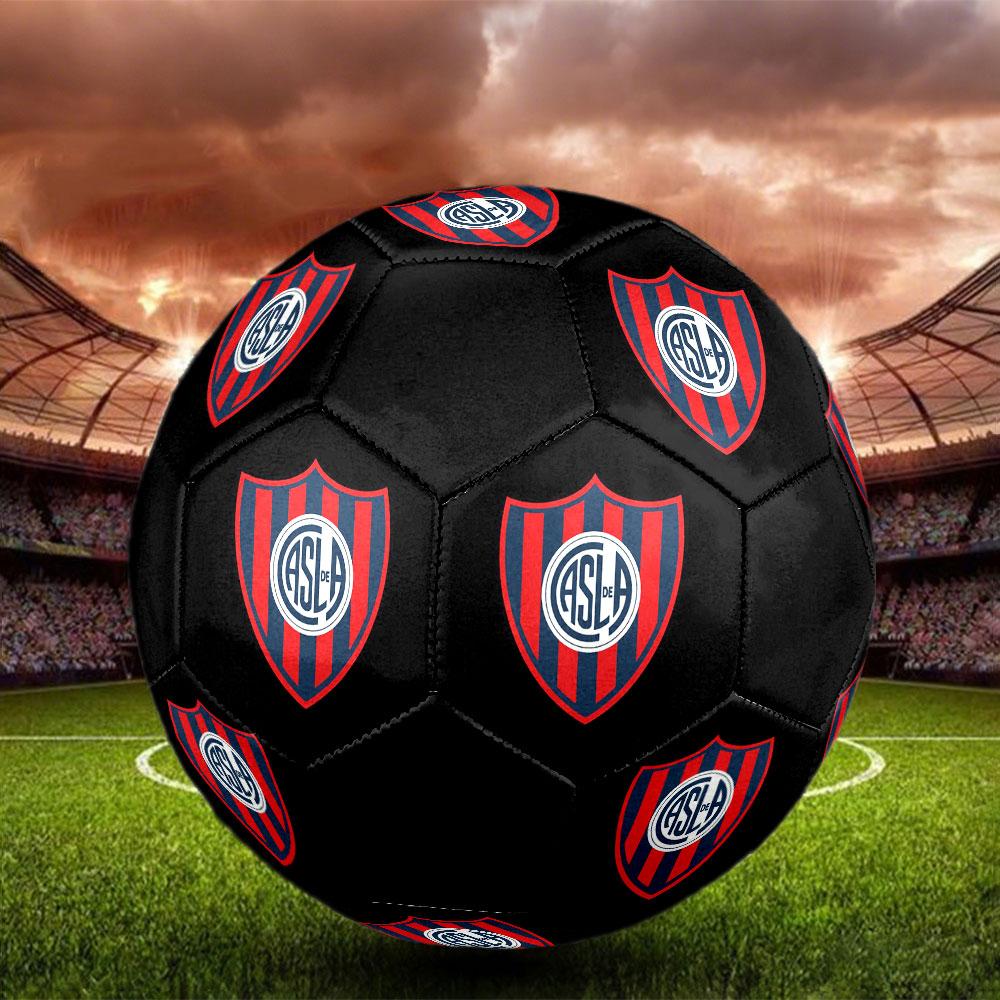 San Lorenzo de Almagro Size 5 Soccer Ball, Machine-Stitched PVC, Durable & High Bounce, All Ages Fit, fan merchandise, matches & outdoor use.