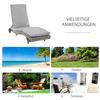 Poly Rattan Sun Lounger Garden Lounger with Cushion 5-Level Adjustable Rattan Lounger Garden Furniture Lounger S-Shape Metal Grey 207 x 70 x 70 cm