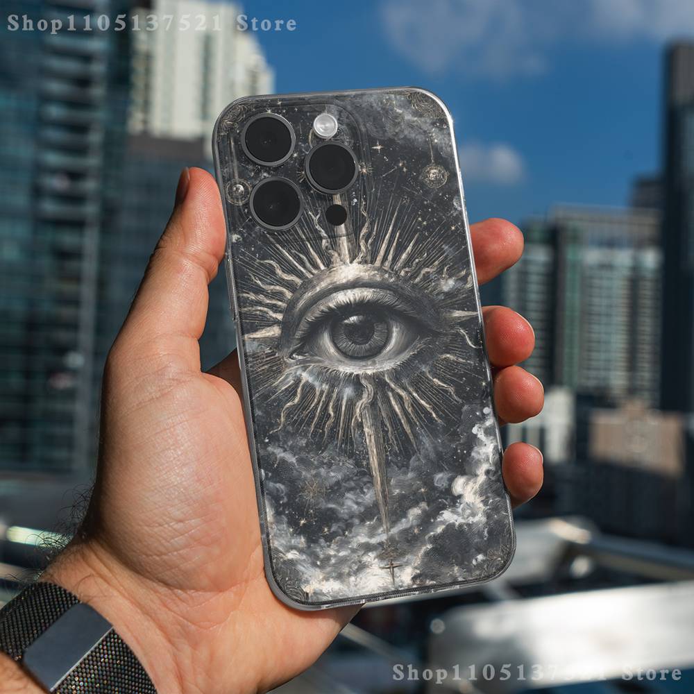 Оккультный Глаз Иллюминатов Чехол Для Телефона Для iPhone 17,16,15,14,13,12,11 Pro,Max,Plus,X,XS,XR,SE4,E Mini Прозрачный Мягкий Чехол