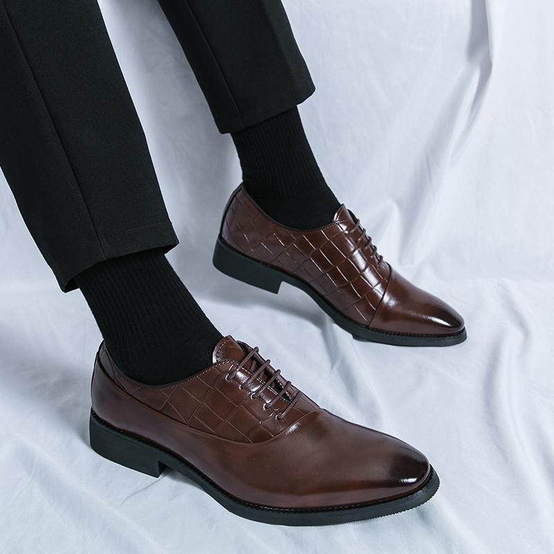 Men Dress Shoes Men's Leather Breathable Formal Business Derby Shoes Man Casual Shoes