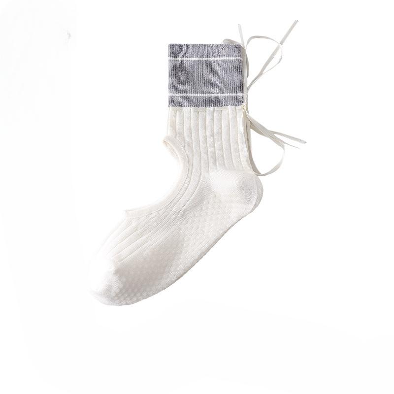 Женские профессиональные носки для йоги и пилатеса с открытой спиной, на завязках, влагоотводящие, нескользящие, бесшовные, для пола