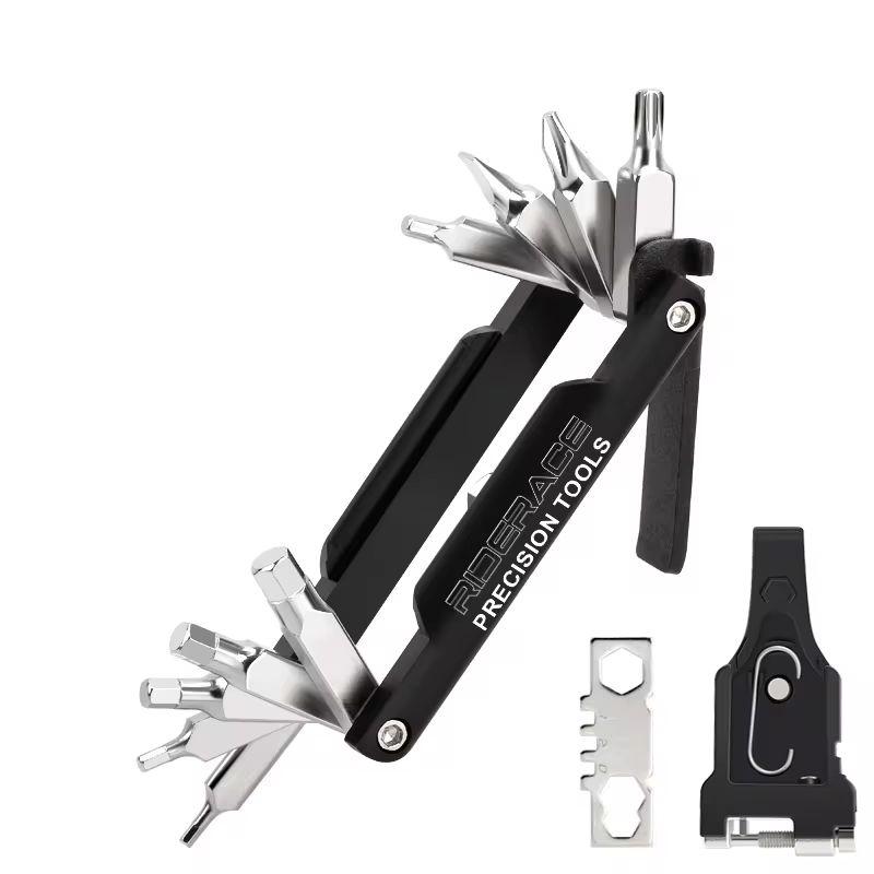 RIDERACE Bike Repair Tool 20 In 1 Portable Chain Splitter Cutter Hex Spoke Wrench Screwdriver Multitool For Bicycle Multi Tools