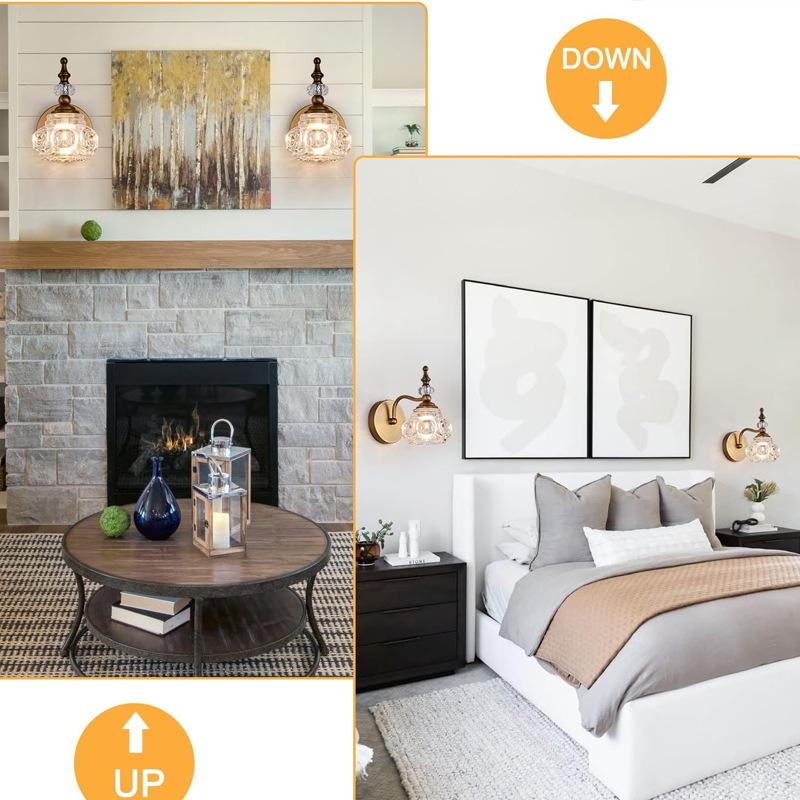 Зеркало для ванной комнаты, передний светильник, стеклянный абажур в американском стиле, ретро, ​​прикроватный настенный светильник, зеркальный светильник для ванной комнаты