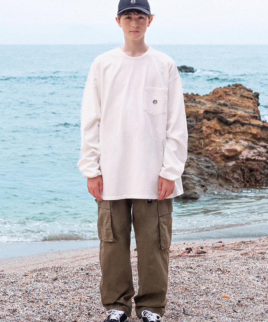 MIDNIGHT12AM Wide Tapered Cargo Pants - Khaki