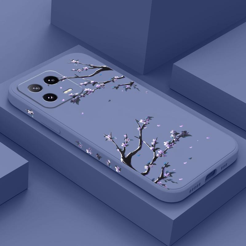 Фиолетовый Цветочный Дождь Чехол для Телефона Для Xiaomi 17 15 15T 14 14T 13 13T 12 12X 12T 12S Mi 11 11T 10 10T Pro Max Lite Жидкий Силикон Co