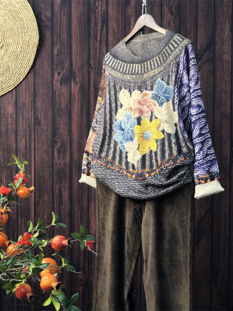 Women's Mink Cashmere Loose Fit Pullover: 2025 Autumn Round Neck Long Sleeve Sweater