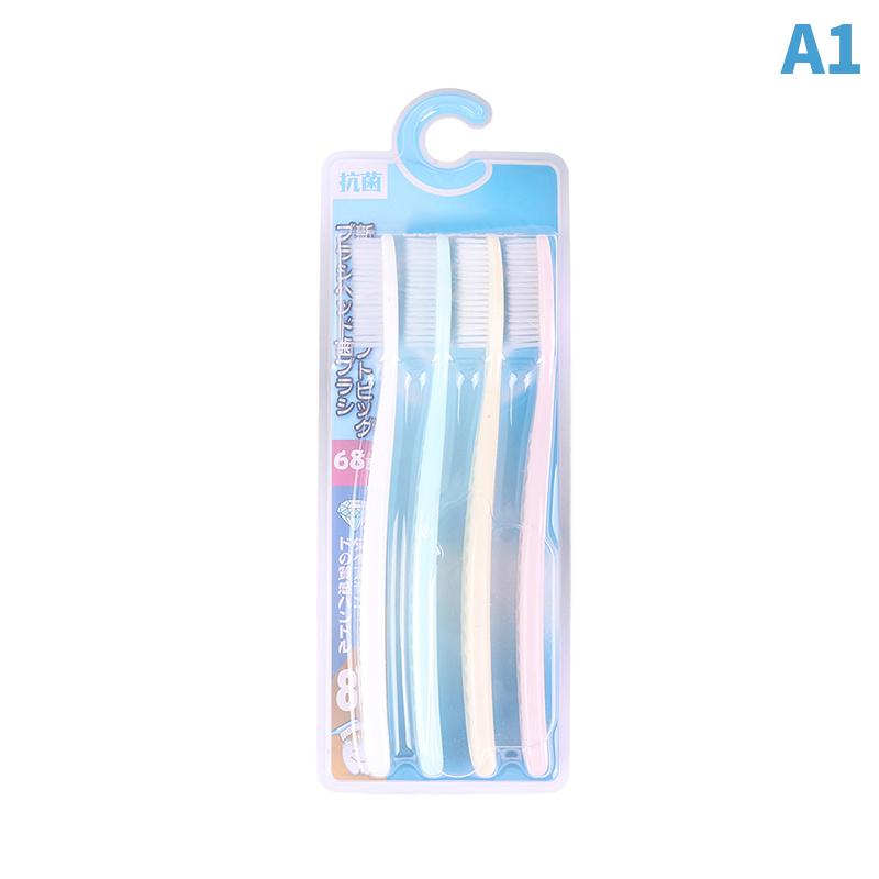 4Pcs Soft Long Head Adult Big Head Toothbrush Japanese And Korean Comfortable Teeth Super Soft Oral Cleaning Brush