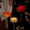 LED Antique Lotus Lantern Handmade Materials Chinese Portable Lantern DIY Lantern Festival