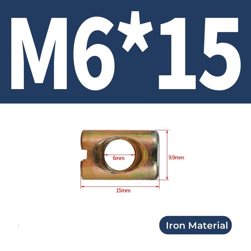 M6 M8 Болты-бочонки Болты Поперечный дюбель Шлицевая вставная гайка Гайка с горизонтальным отверстием Для кроватей стульев мебели