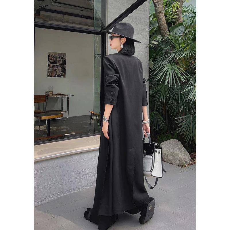 Женский черный длинный пиджак Niche Design, женский новый осенний топ