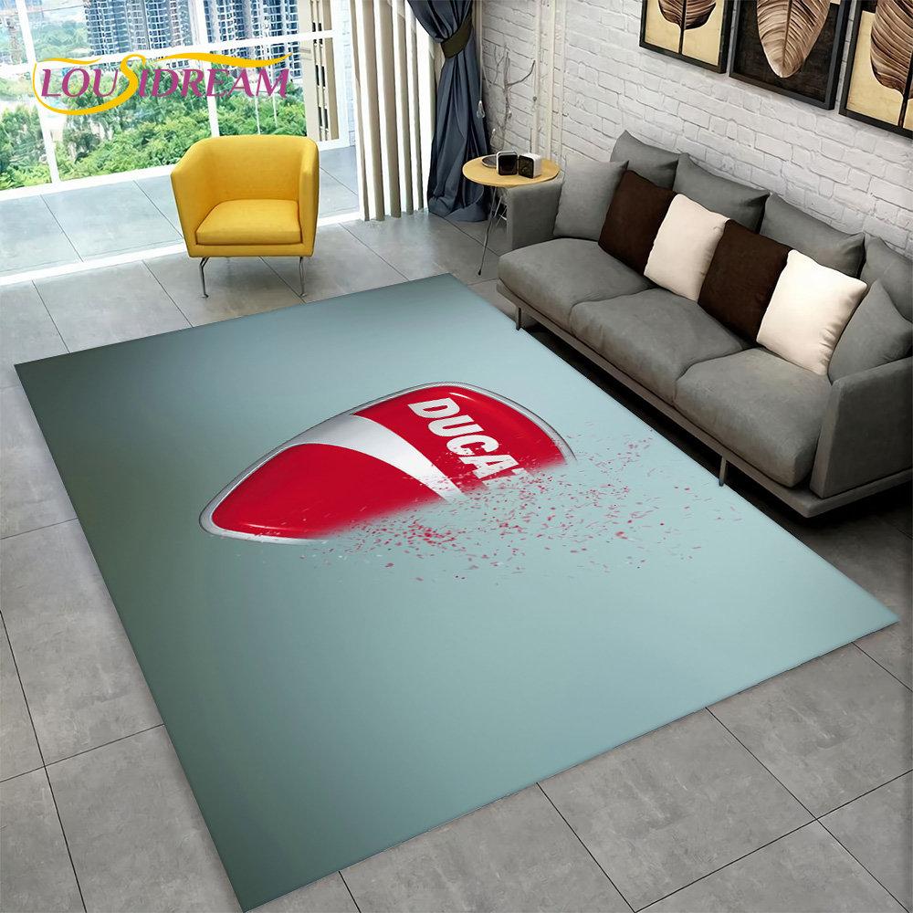 3D D-Ducati Pattern Area Rug Large,Carpet Rug for Living Room Bedroom Sofa Doormat Kitchen Decor,Kid Game Non-slip Floor Pad Mat