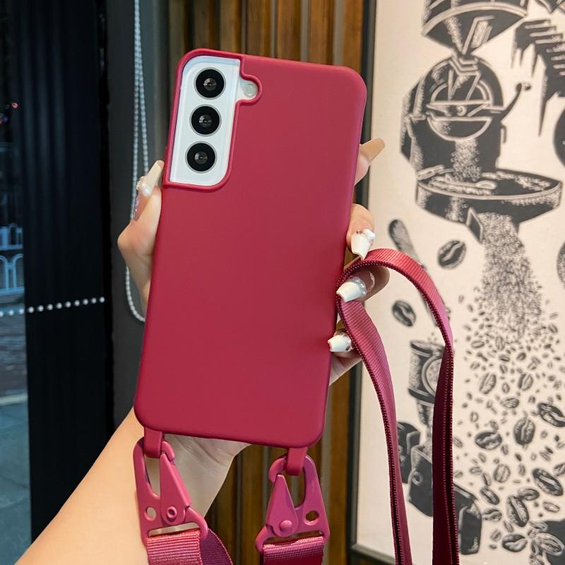 Чехол-ремешок для Samsung Galaxy A55 A15 A25 A35 A05S S24 Ultra S21 S23 FE S22 Plus Наплечный Crossbody Шнурок на шею Силиконовый чехол
