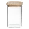 Lot de 4 Bocaux de rangement en verre et bois couvercle hermétique empilable Atmosphera