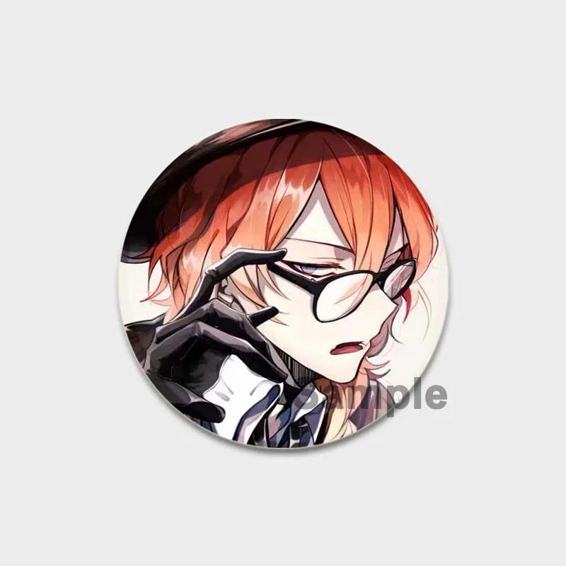 32/44/58MM Аниме значки на лацкан, милые мультяшные броши, значок для сумки шляпы, ювелирные подарки, Накадзима Дазай Осаму Накахара Чуя