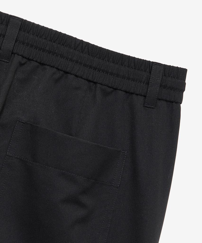 Mind Bridge [Air Cool] Mesh Semi-Wide Cargo Full Elastic Waist Black Half Pants