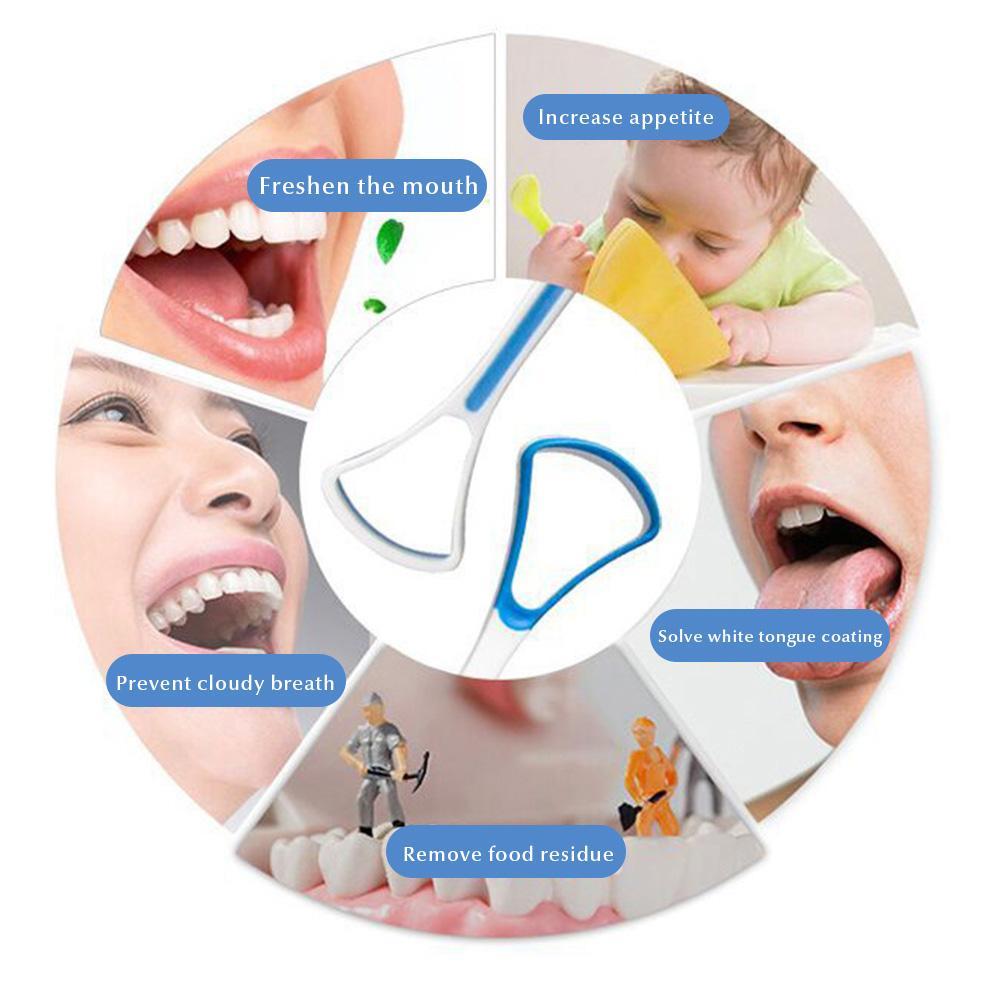 2Pcs Tongue Scraper Cleaner Oral Scrapers Bad Breath Cleaning Oral Care Tools for Adults
