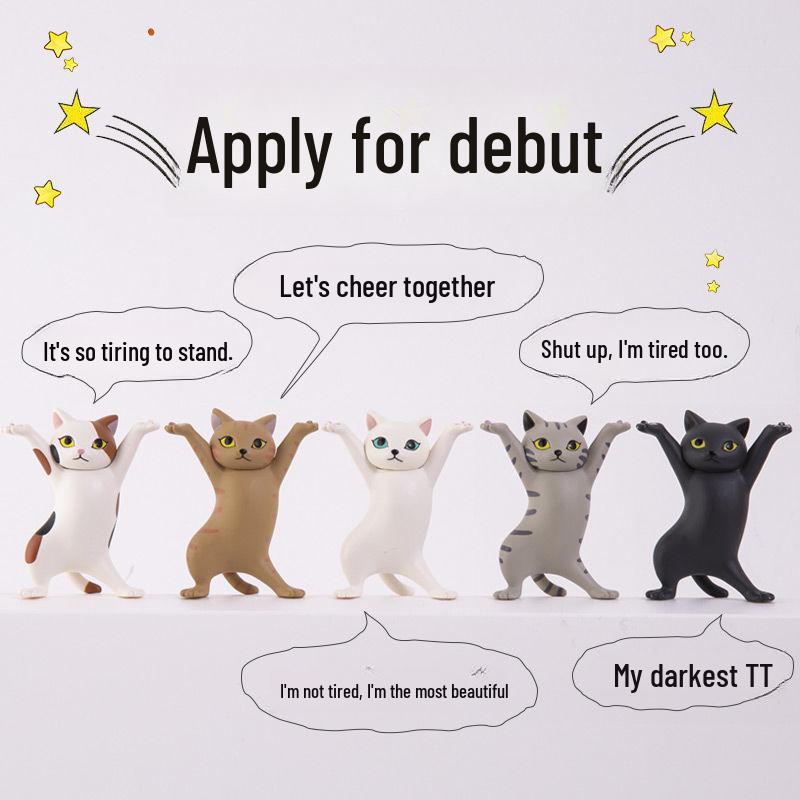 Очаровательная подставка для ручек в японском стиле в виде кошки: Милый дизайн кота, несущего гроб.