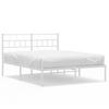 Metal Bed Frame with Headboard White 150 x 200 cm