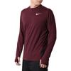 Nike Solid Color Crew Neck Pullover Logo Print Long Sleeve T-Shirt Men Tops Deep-Red 930241-013