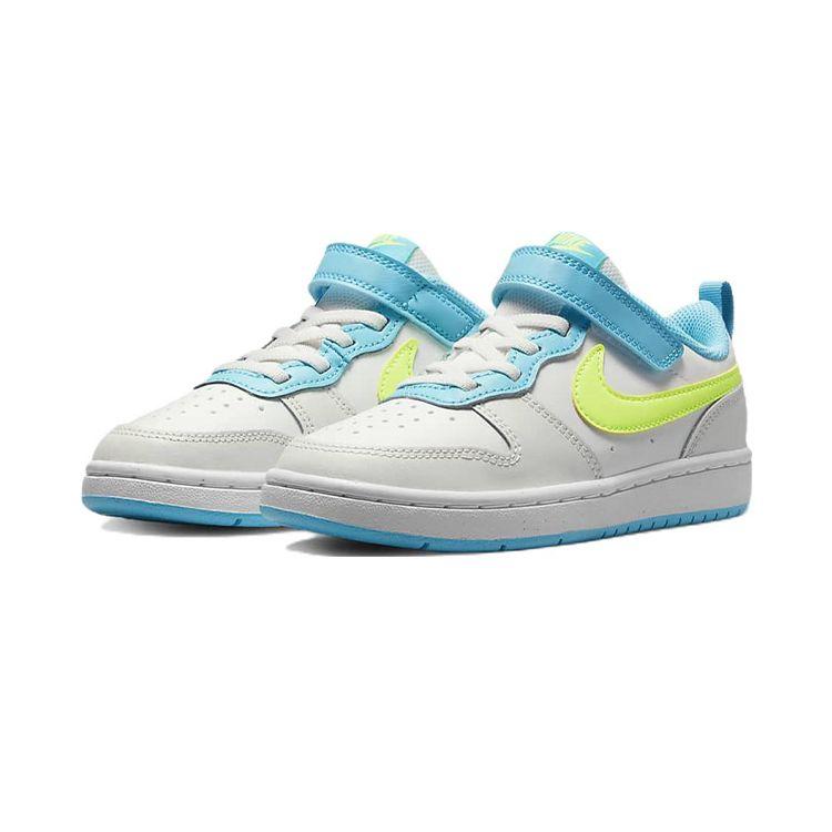 Nike Детские кроссовки Court Borough Low 2 PS White Baltic Blue Volt Summit-White BQ5451-122