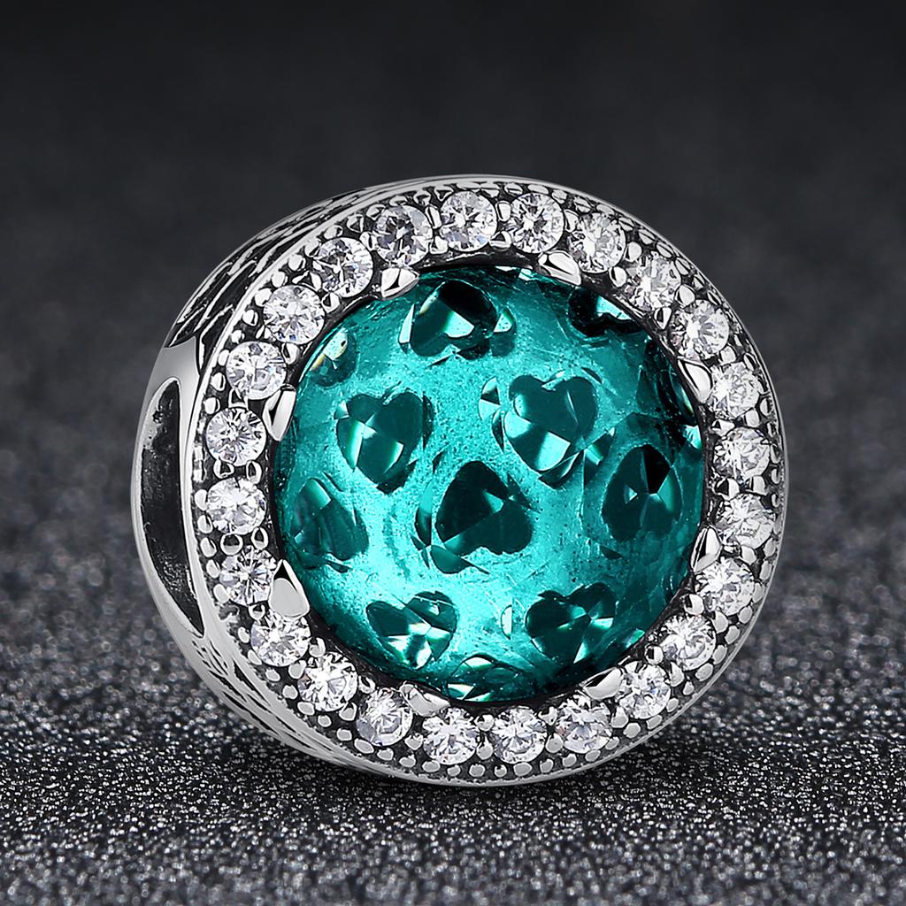 925 Sterling Silver Murano Glass Red Beads Blue Pink Purple Round Charm Plata De Ley 925 For Original Bracelet Jewelry