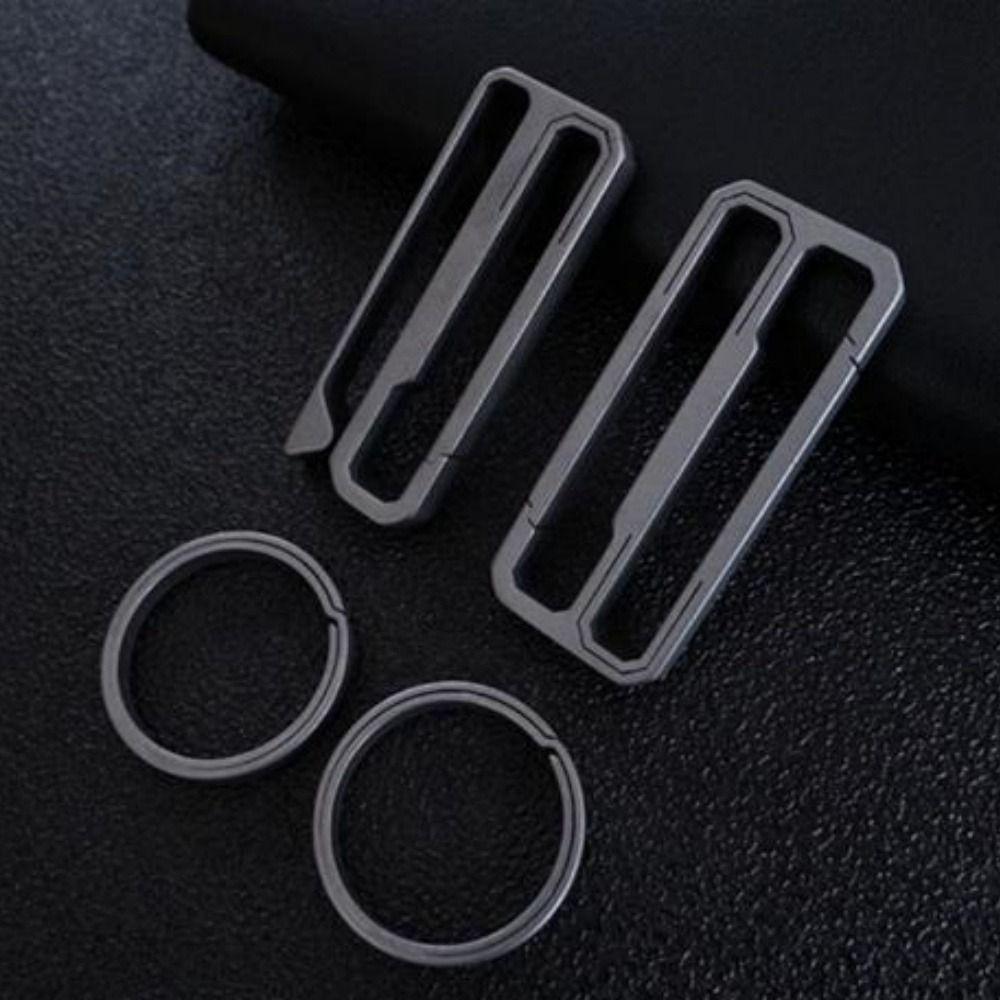 Lightweight Titanium Alloy Key Ring Quick Draw Multifunction Outdoor Belt Clip Keychain Grey Hanging Webbing Buckle