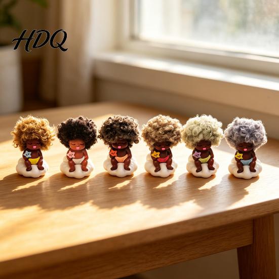 Reliable Companion Toy Mini Doll Figurine Small Resin Little Baby Desktop Warm Appearance Ornament for Car Dashboard Home Office Desk Shelf Decor