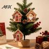 Relaxing Craft Gifts for Adults Christmas Faux Pearl Art Ornament DIY Kit, Wooden House Snowman Handmade Tree Decor Santa Reindeer Pattern,