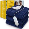 Couverture Chauffante Electrique - Cosi Home - Double XXL 200x150cm - Micro-polaire - Sherpa - Bleu Marine