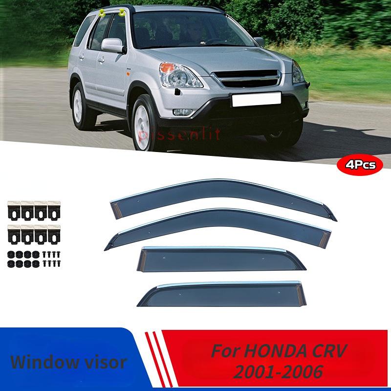 Козырек от дождя, дефлекторы, тент, накладка для HONDA CRV 2001-2006, аксессуары, хромированные погодные козырьки, защита от дождя и ветра