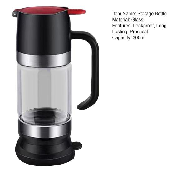 Стеклянная бутылка для медового сиропа, пищевая, без BPA, герметичная стеклянная банка для меда, бутылка для хранения сиропа с ручкой