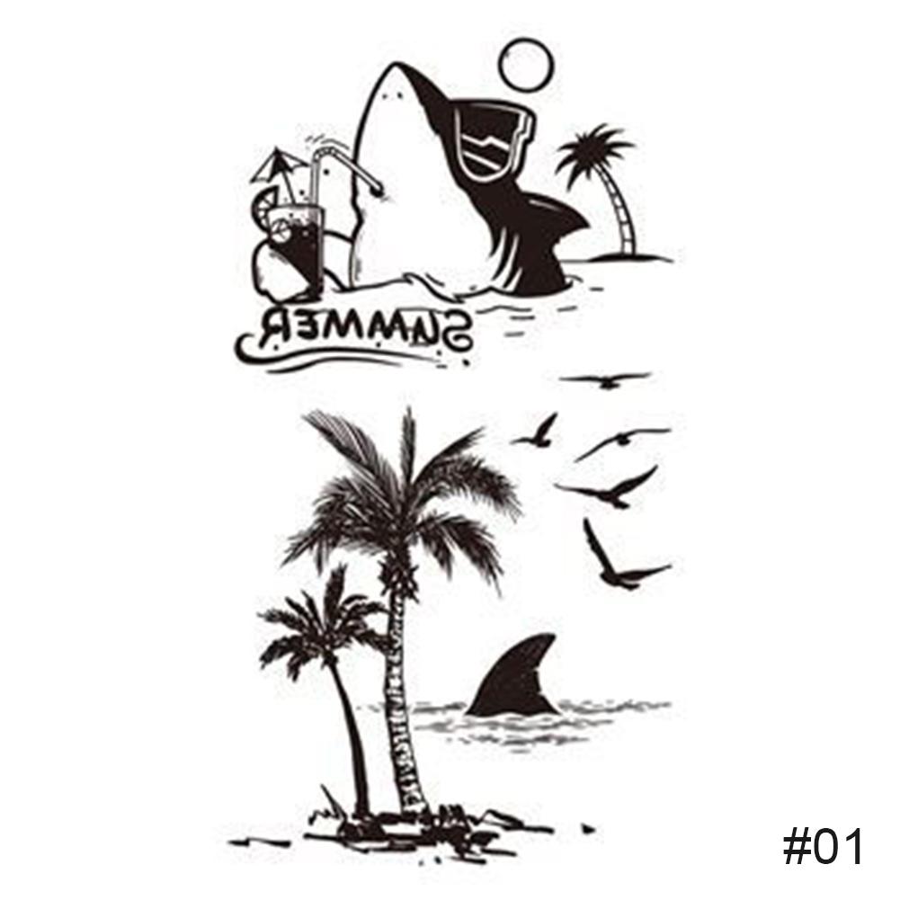 Простые черные маленькие свежие татуировки наклейки водонепроницаемые долговечные татуировки наклейки рука нога грудь боди-арт татуировки наклейки