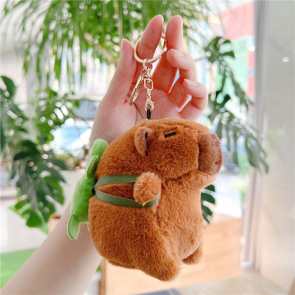 Capybara Plush Keychain Cute Bag Pendant Creative Fluffy Animals Keyring Kawaii Stuffed Doll Keychains Birthday Gift