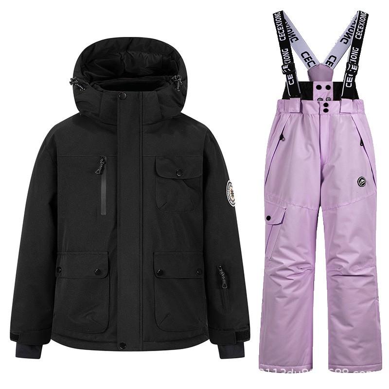 Kids Ski Suit Set Waterproof Windproof Thermal Insulated Snowsuit Boys Girls Ages 5-16 Years