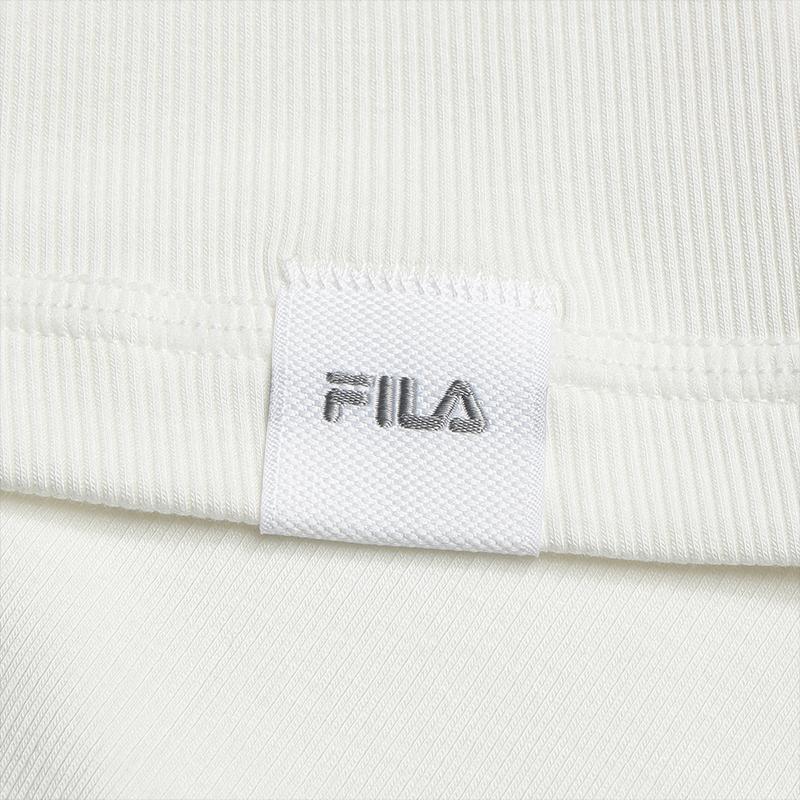 Fila Белая Модная Классическая Простая Базовая Модная Повседневная Универсальная Удобная Тонкая Вязаная Футболка с Коротким Рукавом Женские топы Облачно-белый F11W623121FWT
