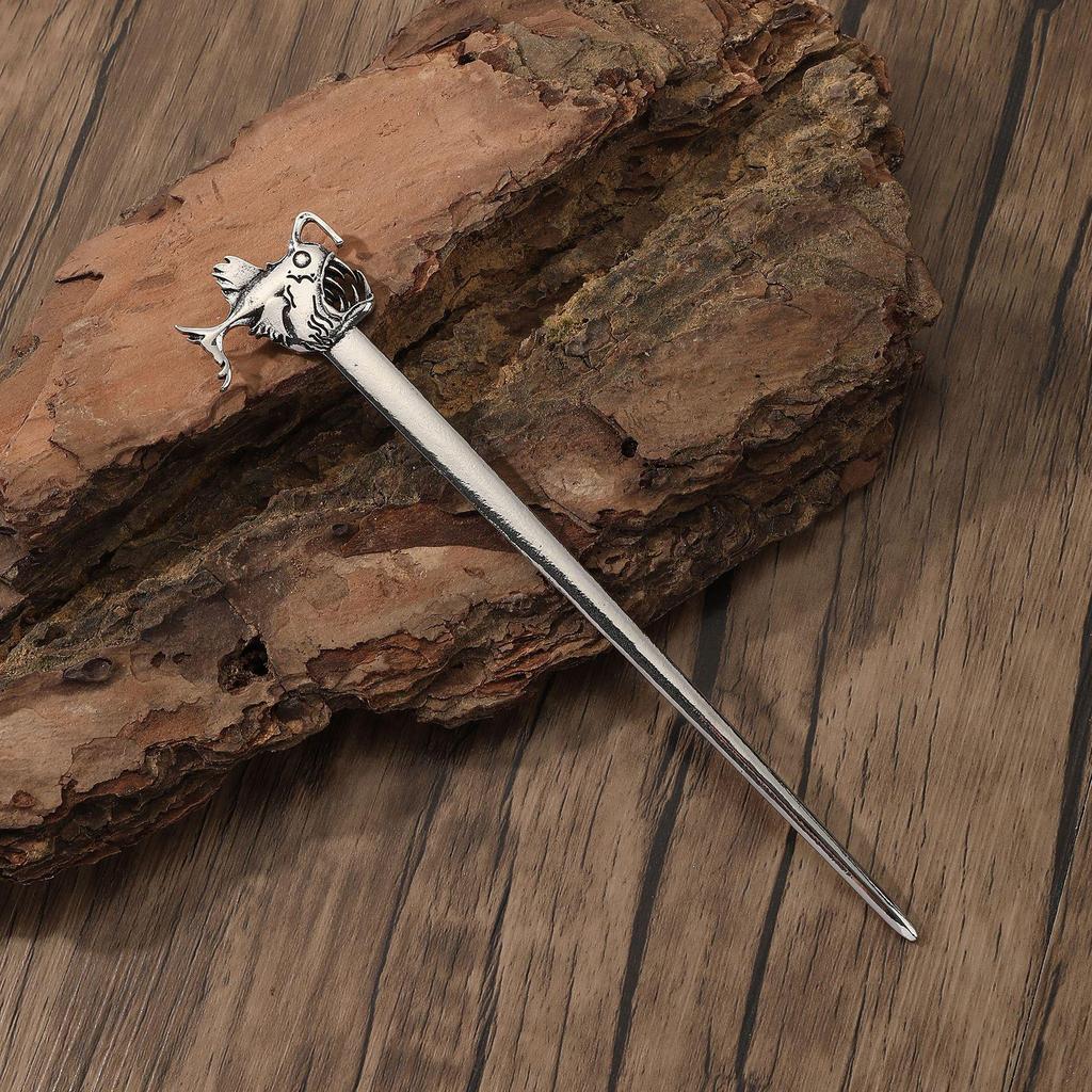 Ретро Викинг Готическая Лампа Рыба Заколка для Волос - Аксессуар для Вечеринки в Норвежском Стиле